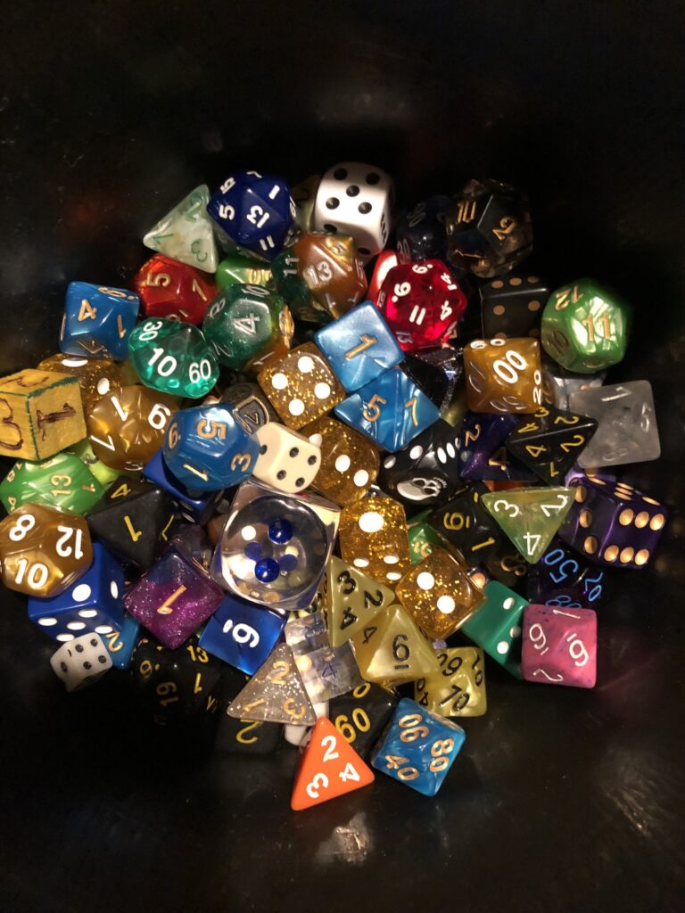 Dice and Supplies for Gaming at Nevermore Game Club